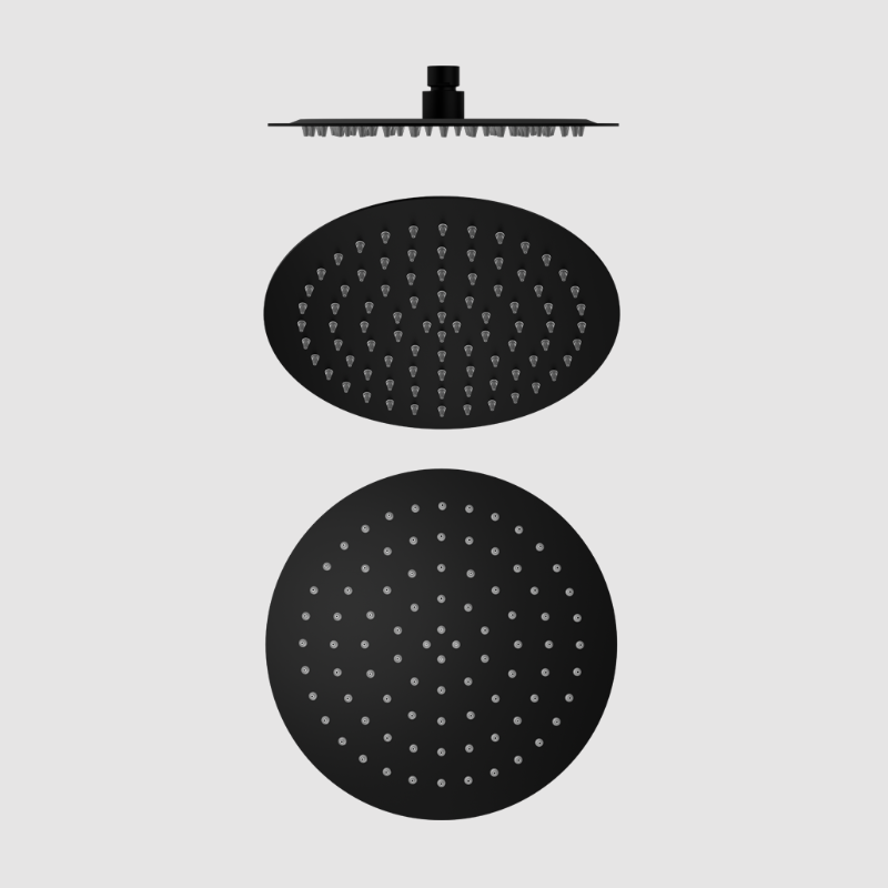 250mm Round Matte Black Shower Head