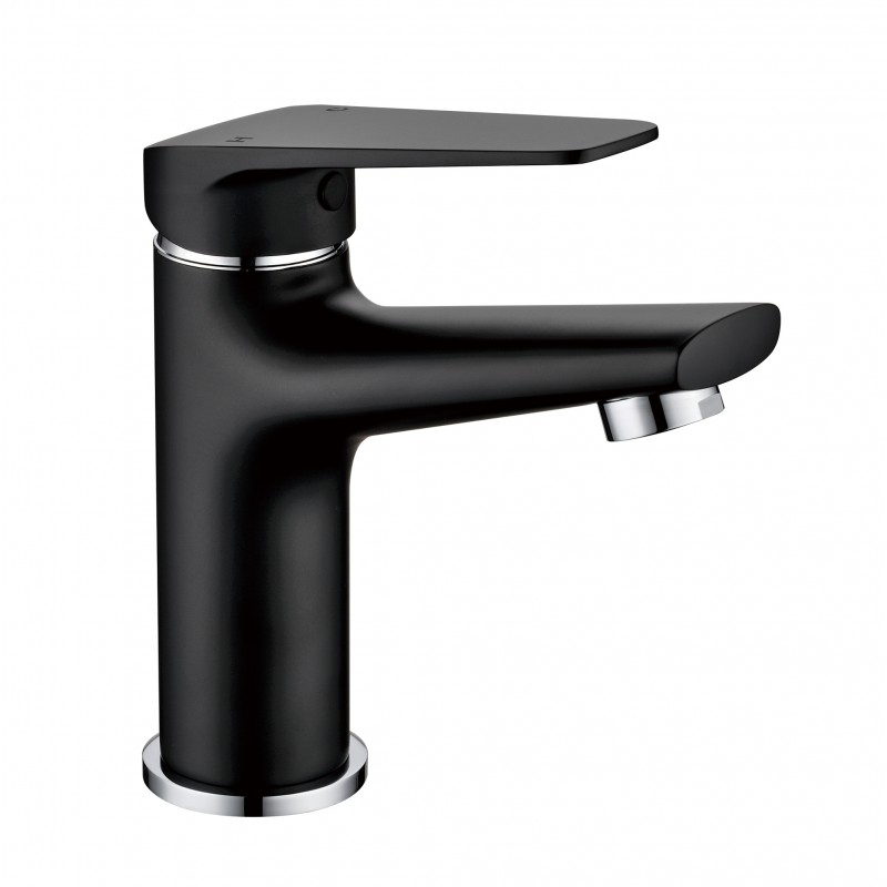 BC59B Black & Chrome Color Basin Mixer