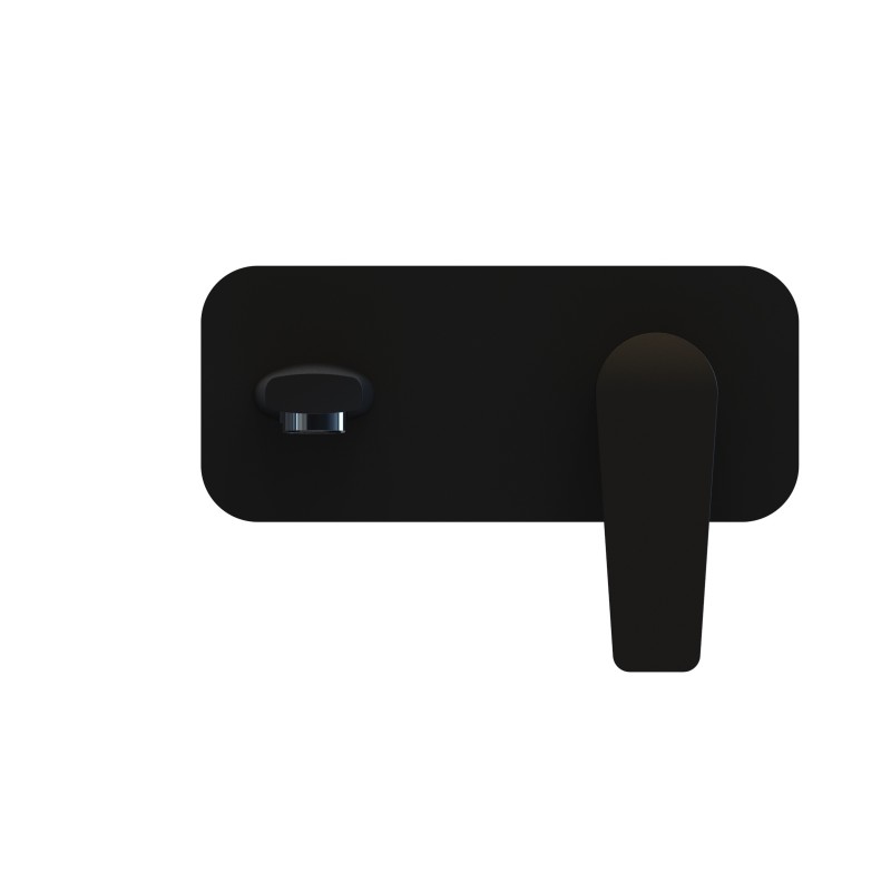 BC59C Matte Black & Chrome Wall Mixer Combination 2