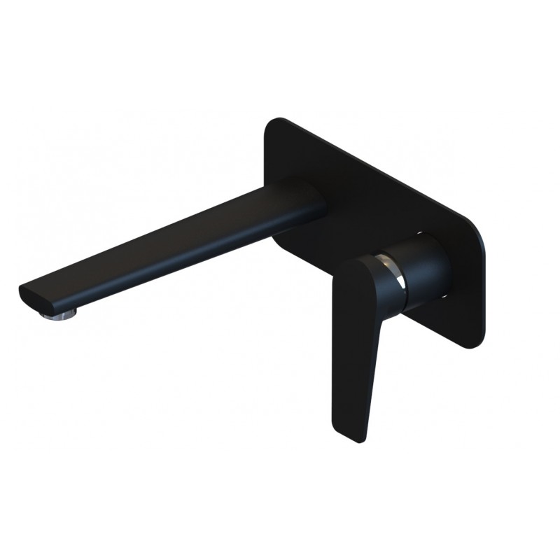 BC59C Matte Black & Chrome Wall Mixer Combination