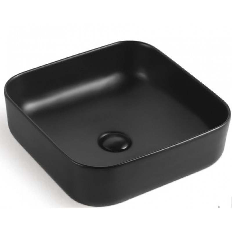 BL488 390390mm Matte Black Above Counter Basin