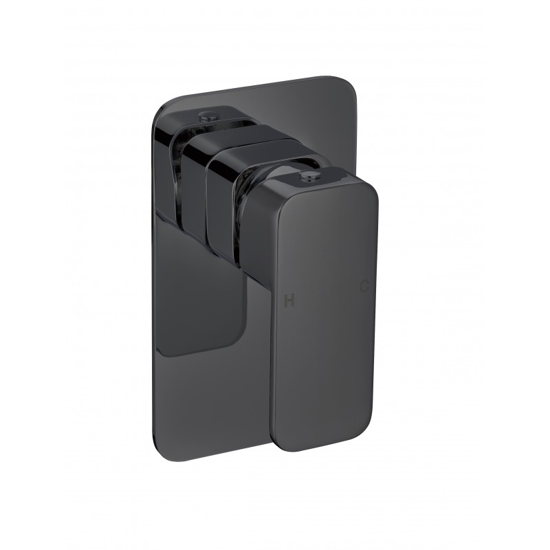 BL61W Soft Square Black Wall Mixer
