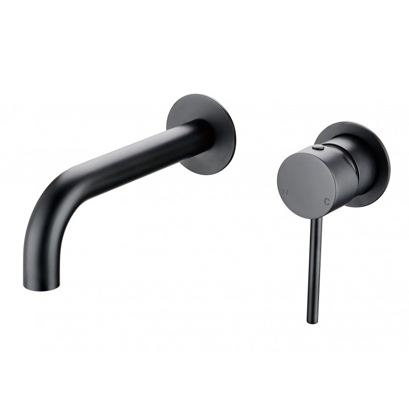 BL827 Matt Black Wall Basin Mixer