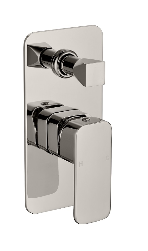 BNC61D Brushed Nickel Wall Mixer With Diverter