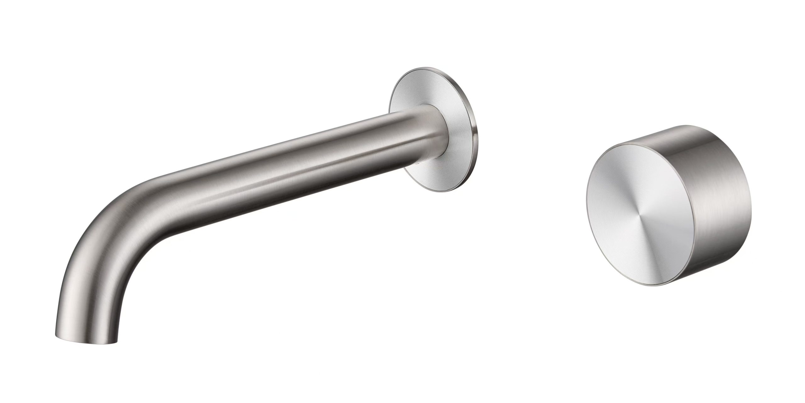 Brushed Nickel Bath Spout With Wall Mixer