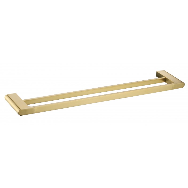 GO9236 Brushed gold dobule towel rail