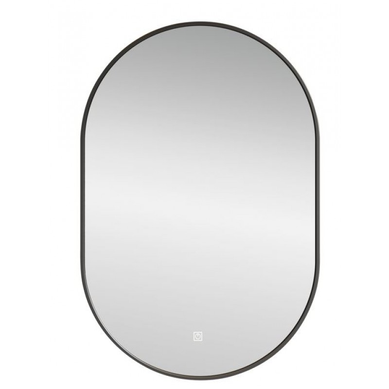 LED-BGM65 Oval Front Lit LED Mirror With Gun Metal Frame