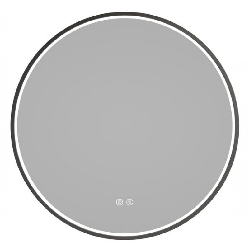 LED-BGMR600 700 800 Round LED Mirror With Gun Metal Frame