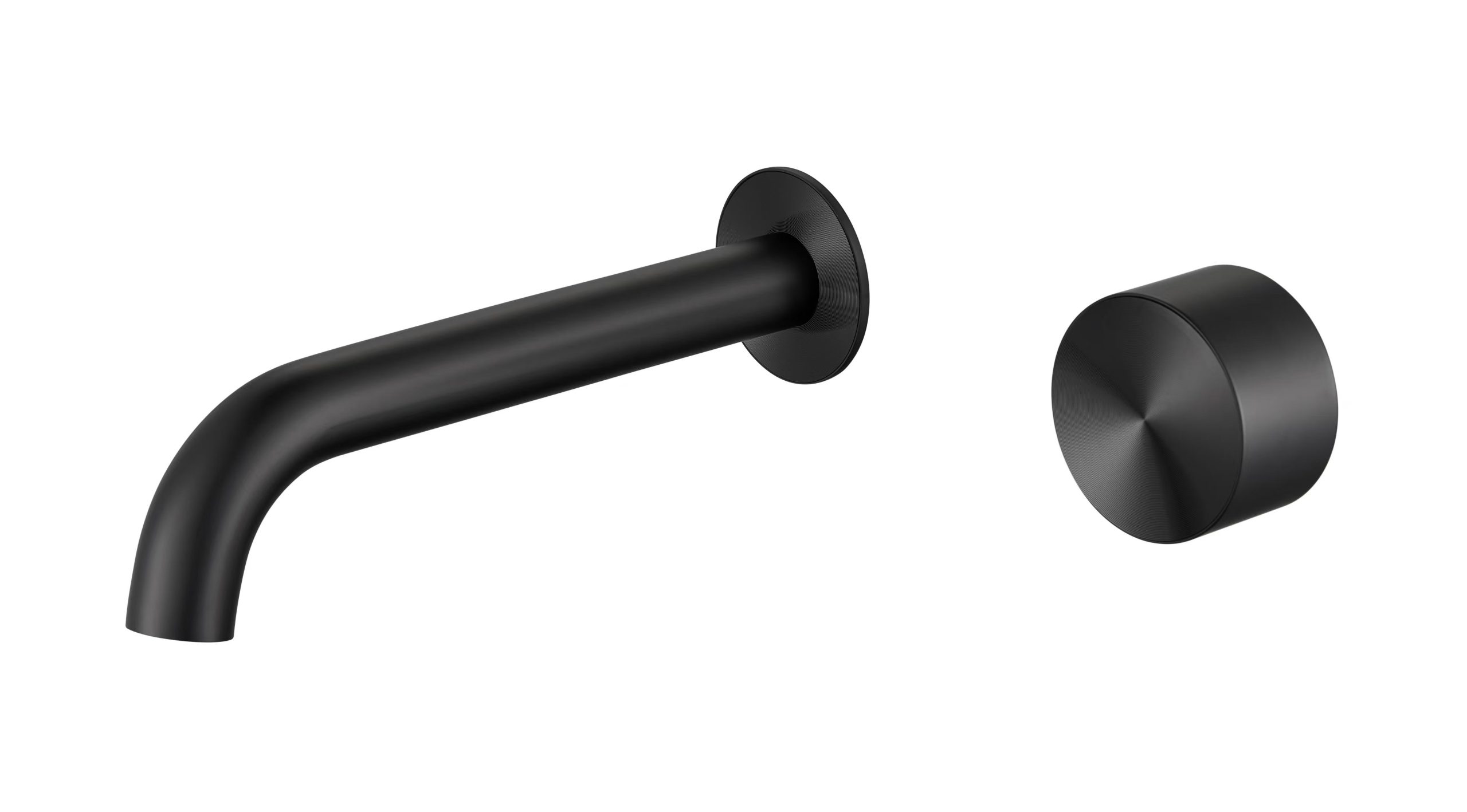 Matt Black Bath Spout With Wall Mixer
