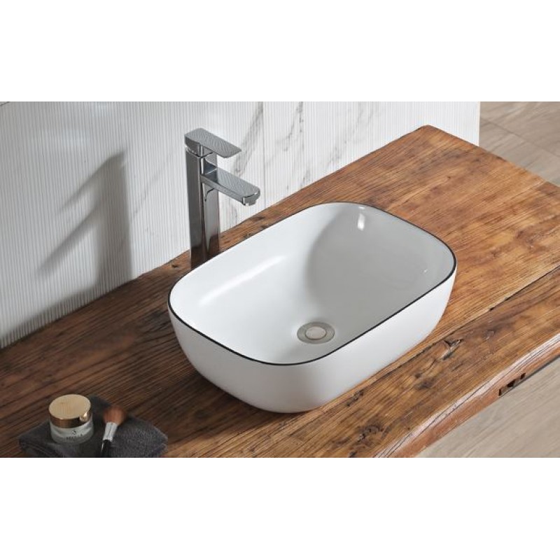 TB280K-BR 460330mm Above Counter Basin with Black Rim