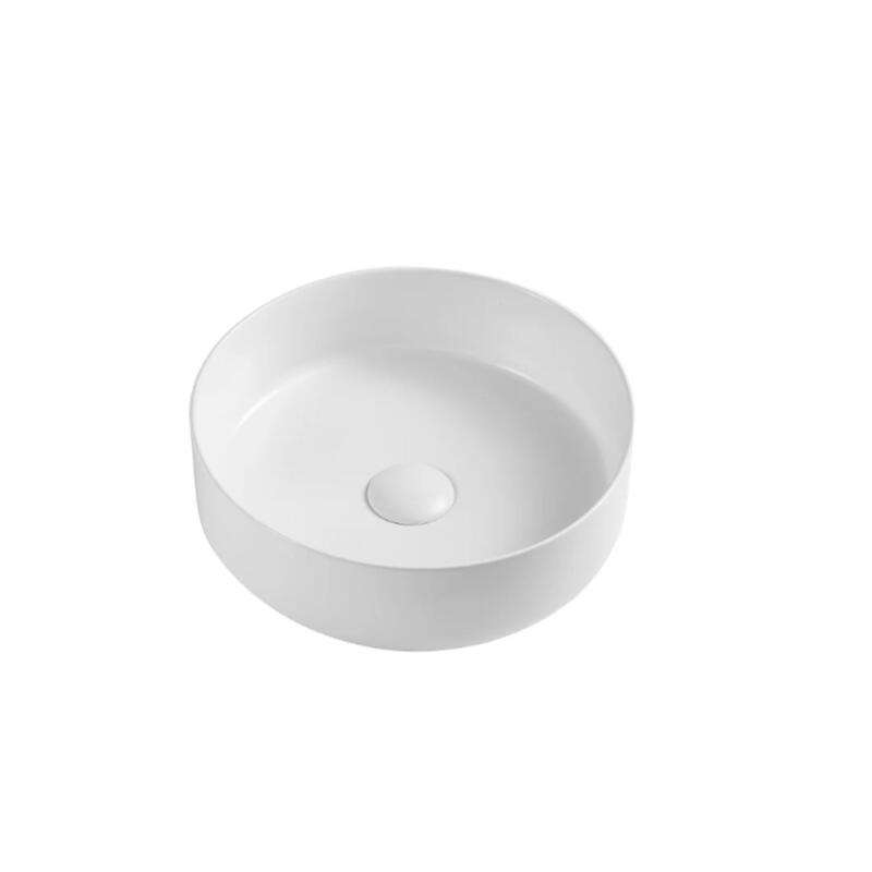 TB891M Matte White Thin Edge Above Counter Basin Ø360120mm