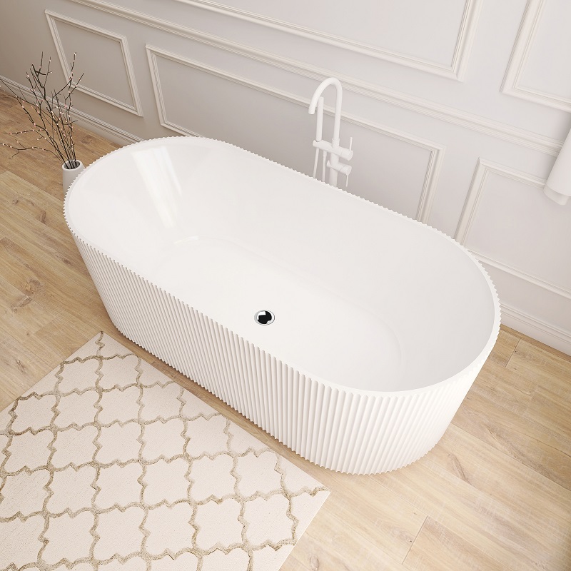 VU537BFluted Oval Free Standing Bath 1500 1700