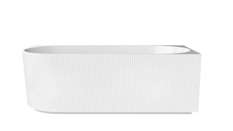 VU537CR-1500 1700 Fluted Oval Free Standing Right Hand Corner Bath